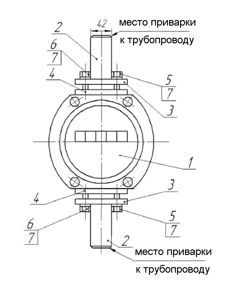 Рекомендуемая схема монтажа счетчиков газа G16 РГА-Ех 1:100